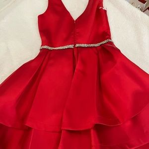 RED BLING BELT DRESS